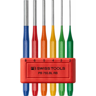 PB Swiss Tools PB 755.BL RB Rainbow Parallel Pin Punch Set, 6 pcs