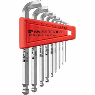 PB Swiss Tools PB 2212.H-10 Hex key wrench set with ball head, 9-Pieces