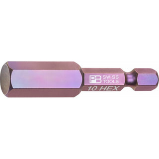 PB Swiss Tools PB E6.210/10 PrecisionBit for Hex Screws, Hex, 10 mm, 50mm