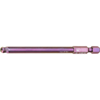 PB Swiss Tools PB E6L.212/5 PrecisionBit, 1/4" Bits, E6, Hex with Ball End, Long, 70mm