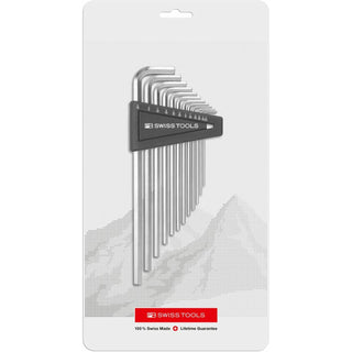 PB Swiss  PB 214Z.H-12 CN Long Hex Key L- Wrench Sets for Hexagon Socket Screws, 12 Pcs