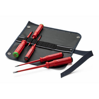 PB Swiss PB 5543.SU SL GY Screwdriver Set Slotted/PoziDriv with Classic VDE Handle 1000V Insulated 5-Pcs