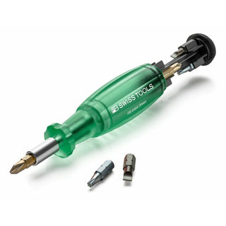 PB Swiss PB 6464.Green Bit Holding Screwdriver with Magazine, Slotted, Phillips, TORX®, 9 Pcs