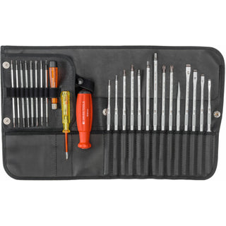 PB Swiss Tools PB 8515 SwissGrip Interchangeable Blade Screwdriver Set, w/ Roll-Up Case - 31 tools in 1