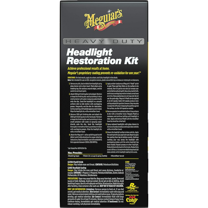 Meguiar's G2980 Heavy Duty Headlight Restoration Kit
