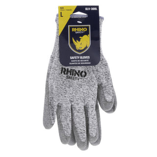 NSI GLV-300L Black/White Nylon Cut-Resistant Gloves, Nitrile Palm, Large