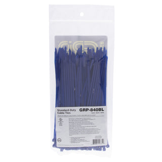 NSI GRP-840BL 8” Blue General Purpose 40lb Cable Ties, 100 Pack
