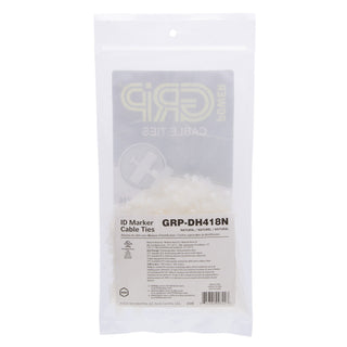 NSI GRP-DH418N 4” Natural Horizontal Flag Marker Cable Tie, 18lb, 100 Pack