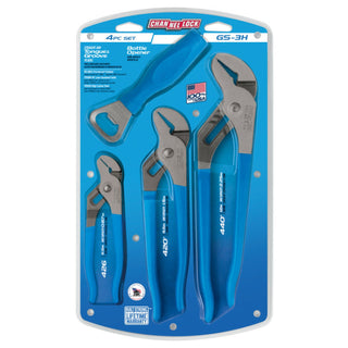 Channellock GS-3H 3PC Tongue & Groove Pliers Set with Bottle Opener