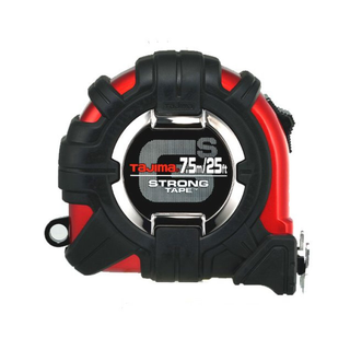 Tajima Tools GS-MC25/7.5MBW GS-Lock Horned Magnetic Hook Tape Measure with Compatible Clip, 25 ft / 7.5 m x 1 in