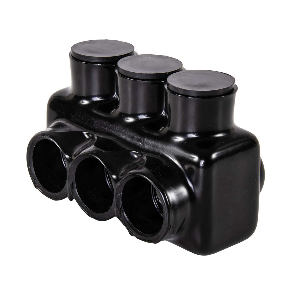 Polaris IPL3/0-3 3-Port Black Multi-Tap Pre-Insulated Connector, 3/0-6 ...