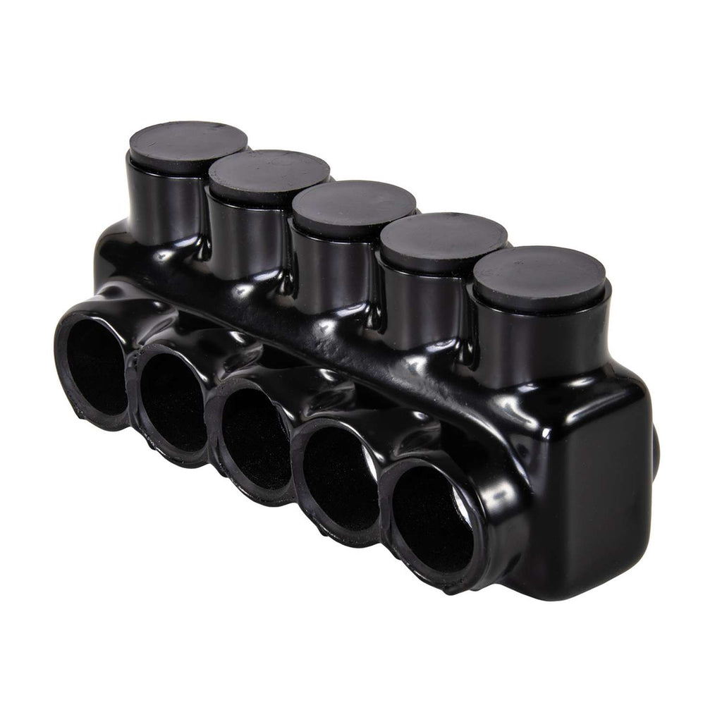 Polaris IPL350-5 5-Port Black Multi-Tap Pre-Insulated Connector, 350 M ...