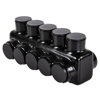 Polaris IPLD350-5 5-Port Black Multi-Tap Pre-Insulated Connector, 350 MCM – 10 AWG