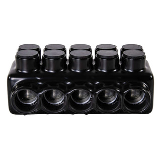 Polaris IPLDH750-5 5-Port Black Heavy-Duty Pre-Insulated Connector, 750 MCM – 1/0 AWG