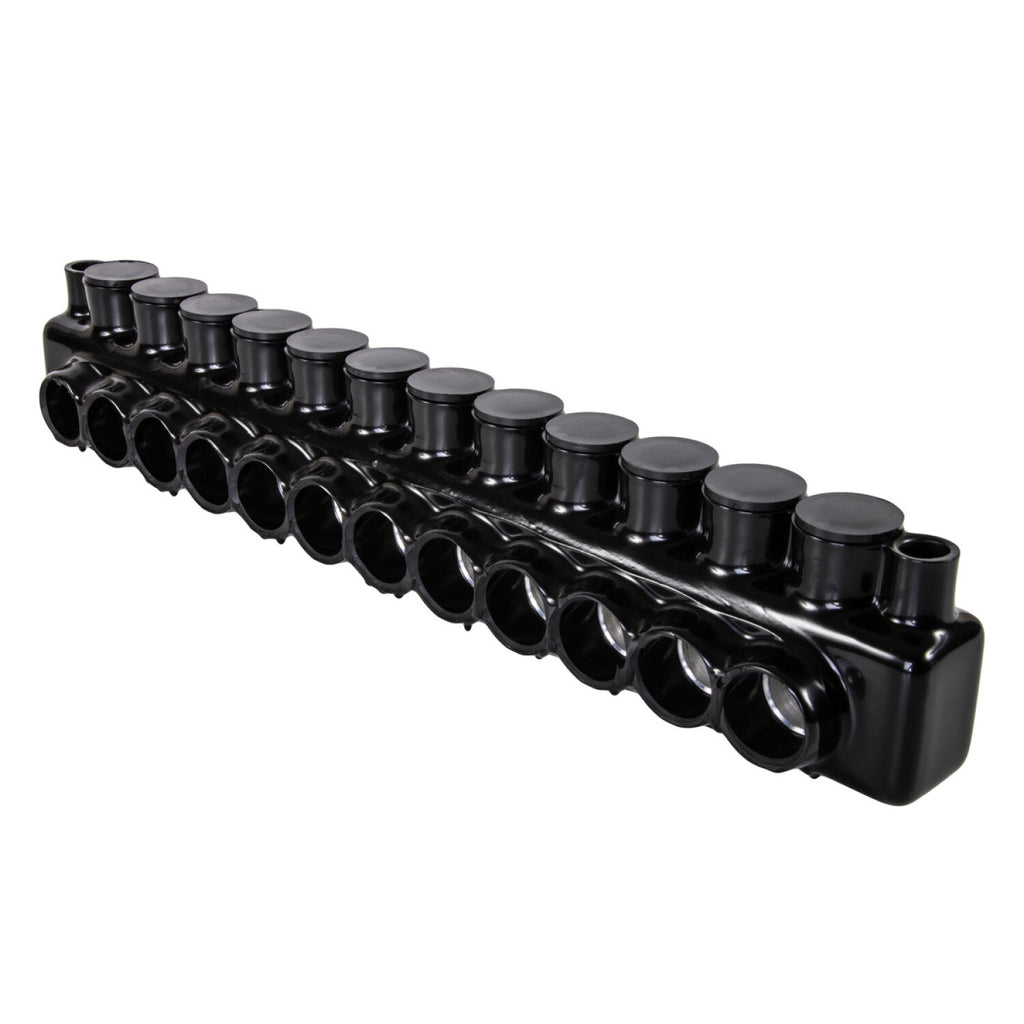 Polaris IPLMD250-12 12-Port Black Mountable Pre-Insulated Connector, 2 ...