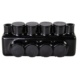 Polaris IPLMD250-4 4-Port Black Mountable Pre-Insulated Connector, 250 MCM – 6 Gauge