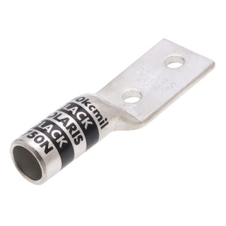 NSI L750N Copper Long Lug – Black 2-Hole 750 MCM 1/2 Inch
