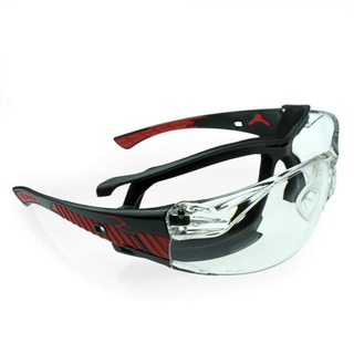 Radians OBL1 Obliterator IQ Anti-Fog Foam Lined Safety Eyewear - Black/Red Frame