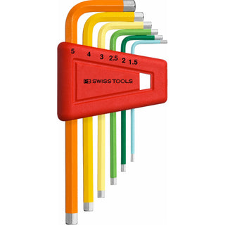 PB Swiss Tools PB 210.H-5 RB Hex Key Set Metric Rainbow 1.5-5mm 6-Piece