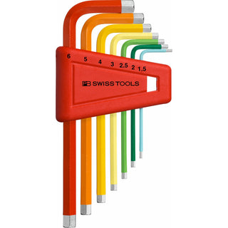 PB Swiss Tools PB 210.H-6 RB Hex Key Set Metric Rainbow 1.5-6mm 7-Piece