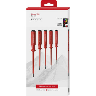PB Swiss Tools PB 5538.CBB Classic VDE screwdriver set, fully insulated up to 1000 V AC/1500 V DC