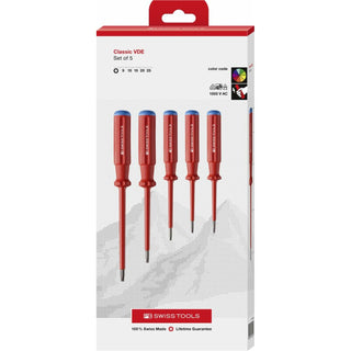 PB Swiss Tools PB 5549.CBB Classic VDE screwdriver set, fully insulated up to 1000 V AC/1500 V DC