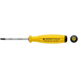 PB Swiss Tools PB 8190.0-60 ESD SwissGrip Screwdriver Phillips ESD - PH0