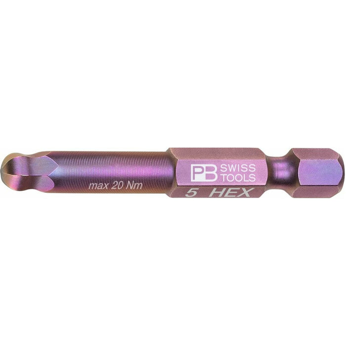 PB Swiss Tools PB E6.212/5 Precisionbit, Shape E 6.3 (1/4″), With Ball End