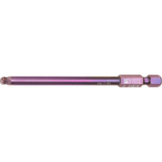 PB Swiss Tools PB E6L.212/4 PrecisionBit, 1/4" Bits, E6, Hex with Ball End, Long, 70mm