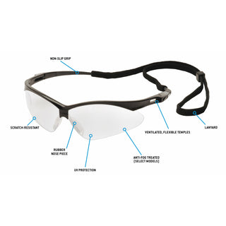 Pyramex SB6310STP Clear Anti-Fog Lens with Black Frame and Cord