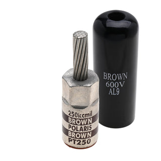 NSI PT250 3/0 AWG Aluminum Pin Terminal – Brown – Copper Pin
