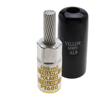 NSI PT600 350 MCM Aluminum Pin Terminal – Yellow – Copper Pin
