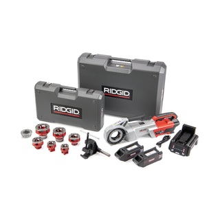 Ridgid 72028 760 FXP Power Drive (11-R), 2x 4Ah FXP Batteries, FXP Charger, 1/2-2" 11-R NPT Die Head Set, Support Arm, Case
