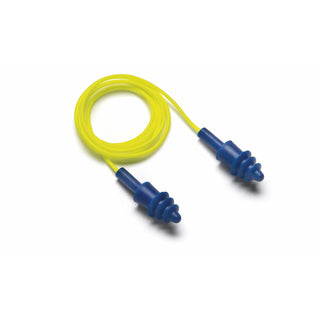 Pyramex RPD2001 Yellow Corded Reusable Metal Detectable Blue Earplugs -100 Pair/Box
