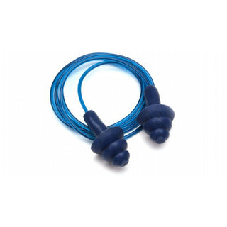 Pyramex RPD3001 Blue Corded Reusable Metal Detectable Blue Earplugs - NRR24dB - 50 Pair/Box