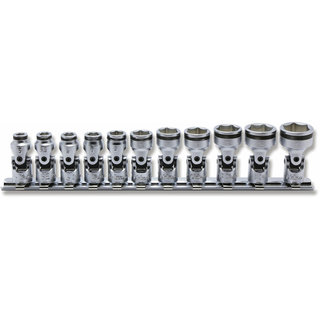 Ko-ken RS2441M/11 1/4 Sq. Dr. Universal NUT GRIP Socket Set, 5mm-15mm - 11 pieces