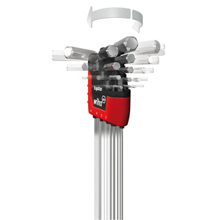 Wiha Tools 66996 ErgoStar Auto Open Metric Ball End Hex L-Key Set, 9 Piece