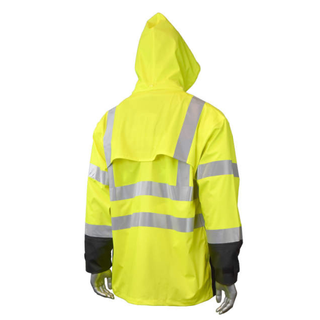 Radians RW07 High Visibility Rainwear Jacket-Hi-Vis Green / Black