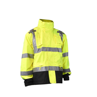 Radians RW32-3Z1Y Heavy Duty Rip Stop Waterproof Rain Jacket - Hi-Vis Green
