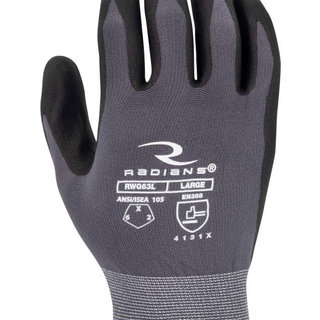 Radians RWG63 Touchscreen Nylon/Spandex Shell with Micro Foam Nitrile Coated Glove