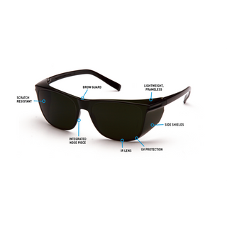 Pyramex S10950SF Legacy 5.0 IR Lens with Green Tinted Temples