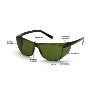 Pyramex S10960SF Legacy 3.0 IR Lens with Green Tinted Temples
