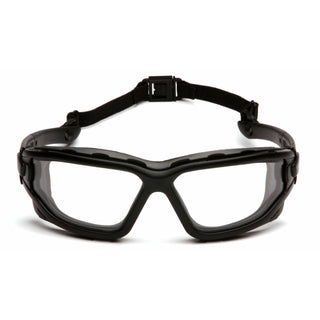 Pyramex SB7010SDT I-Force Clear Dual Pane H2X Anti-Fog Lens with Black Temples/Strap