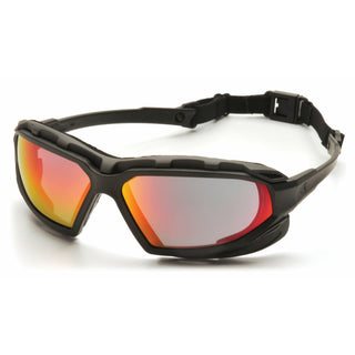 Pyramex SBG5055DT Sky Red Mirror Anti-Fog Lens with Black/Gray Frame