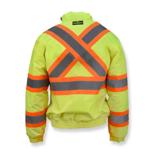 Radians SJ11QX-3 Class 3 X-Back High Visibility Quilted Bomber Jacket with Hood