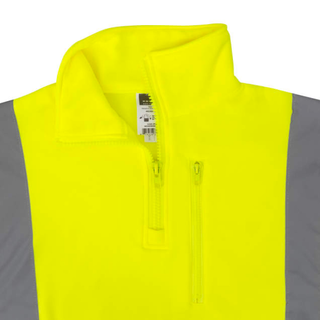 Radians SJ34B-3 Class 3 Color Blocked 1/4 Zip Sweatshirt - Hi Vis Green