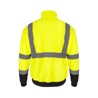 Radians SJ34B-3 Class 3 Color Blocked 1/4 Zip Sweatshirt - Hi Vis Green