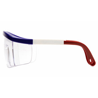 Pyramex SNWR410S Clear Lens with Red, White, and Blue Frame