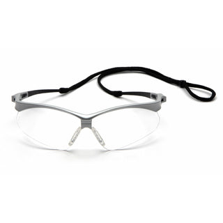 Pyramex SS6310SP Pmxtreme Clear Lens with Silver Frame and Cord
