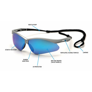 Pyramex SS6365SP Ice Blue Mirror Lens with Silver Frame